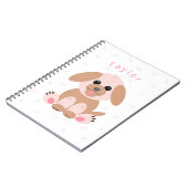 パピドッグパステルパーソナライズされたマンガシンプルー ノートブック (左側)