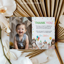 パピドッグボーイ誕生日写真サンキューカード サンキューカード