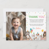 パピドッグボーイ誕生日写真サンキューカード サンキューカード (正面)