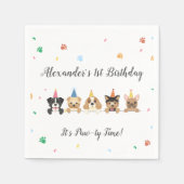 パピドッグポーティ誕生日パーティナプキンス スタンダードカクテルナプキン (正面)