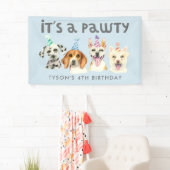 パピドッグポーティ誕生日パーティーウォーター色 横断幕 (インサイチュ)