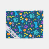 パピドッグポープリントフリースブランケット フリースブランケット (正面(横))