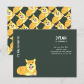 パピドッグ誕生日パウィティパーティの招待状カード インビテーションポストカード (正面/裏面)