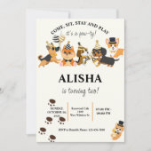 パピドッグ誕生日パウィティ誕生日招待状 招待状 (正面)