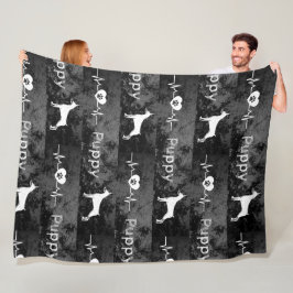 パピドビードッグハートビート フリースブランケット