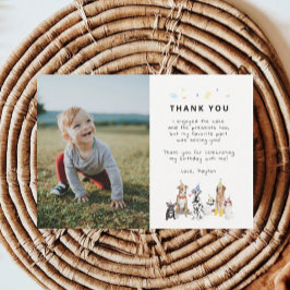 パピパウィティ犬テーマ誕生日写真ありがとう サンキューカード