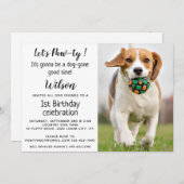 パピパウィーペットフォトパピースバースデーパーティインビタット 招待状 (正面/裏面)