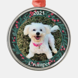 パピパーソナライズされたーの初めてのクリスマス写真 メタルオーナメント