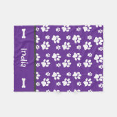 パピパーソナライズされたー犬の足の印刷毛布の名前の追加 フリースブランケット (正面(横))