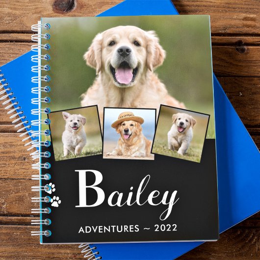 パピパーソナライズされたー犬モノグラム名5ペット写真 プランナー手帳