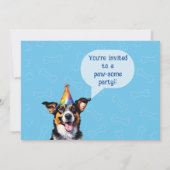 パピパーソナライズされたー犬誕生日 招待状 (裏面)