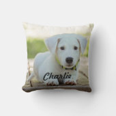 パピパーソナライズされたー犬DIY写真と名前 クッション (正面)