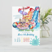 パピプールパーティー誕生日招待状 招待状 (スタンド正面)