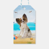 パピヨンの犬のビーチ ギフトタグ (裏面)