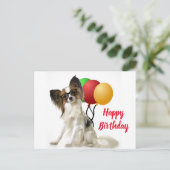 パピヨンの犬のポストカード（誕生日メッセージ付き） ポストカード (スタンド正面)