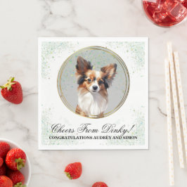 パピヨンの犬の結婚式のナプキンに犬の写真 スタンダードランチョンナプキン