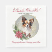パピヨンの犬の結婚式のナプキンに犬の写真 スタンダードランチョンナプキン (正面)
