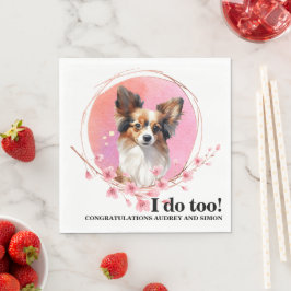 パピヨンの犬の結婚式のナプキンに犬の写真 スタンダードランチョンナプキン