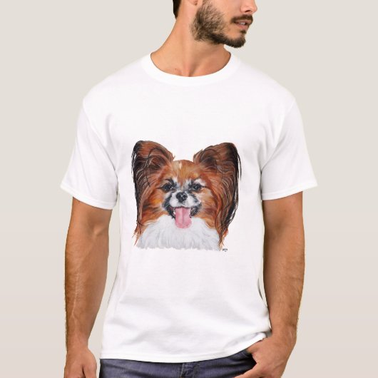 パピヨンの肖像画 Tシャツ (正面)