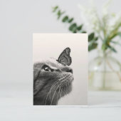 パピヨンをチャット ポストカード (スタンド正面)