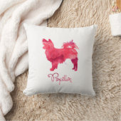 パピヨンウォーターカラーデザイン クッション (ブランケット)