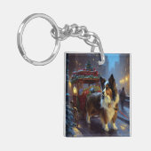 パピヨンクリスマスフェスティバルシーズン キーホルダー (正面左)