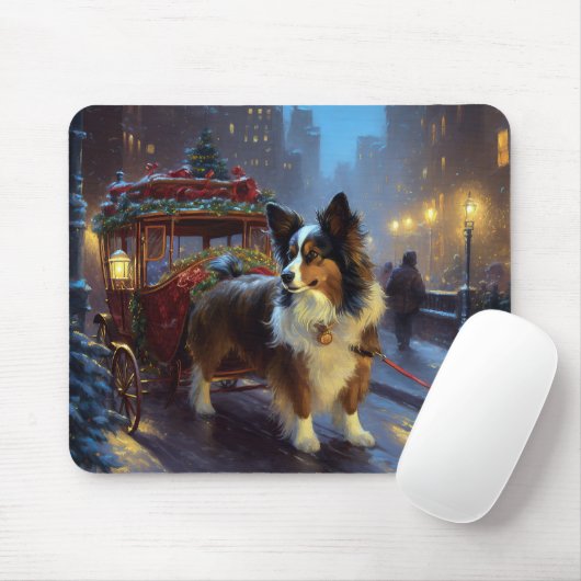 パピヨンクリスマスフェスティバルシーズン マウスパッド (マウス)