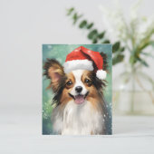 パピヨンクリスマスブ絵画ラシのアートワーク シーズンカード (スタンド正面)