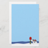 パピヨンクリスマスメールBlk Wht 便箋 (正面/裏面)