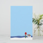 パピヨンクリスマスメールBlk Wht 便箋 (スタンド正面)