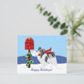 パピヨンクリスマスメールBlk Wht 招待状 (スタンド正面)