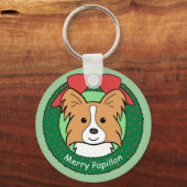 パピヨンクリスマス キーホルダー (正面)