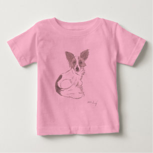 パピヨンスケッチシャツ ベビーTシャツ