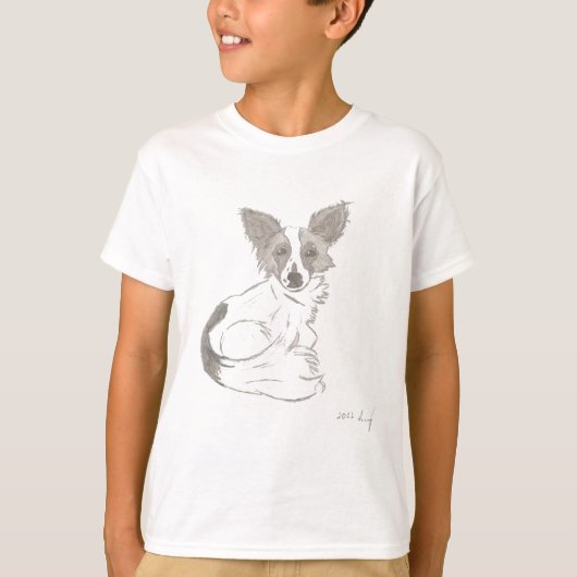 パピヨンスケッチTシャツ Tシャツ (正面)