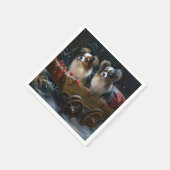 パピヨンスノースイクリスマスデコール スタンダードカクテルナプキン (角)