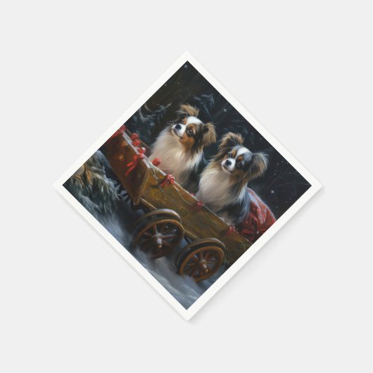 パピヨンスノースイクリスマスデコール スタンダードカクテルナプキン (角)