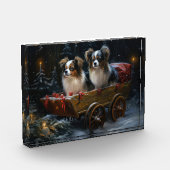 パピヨンスノースイクリスマスデコール フォトブロック (左)