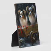 パピヨンスノースイクリスマスデコール フォトプラーク (側面)