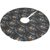 パピヨンスノースイクリスマスデコール ブラッシュドポリエステルツリースカート (アングル)