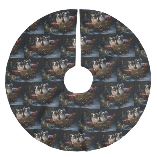 パピヨンスノースイクリスマスデコール ブラッシュドポリエステルツリースカート (正面)