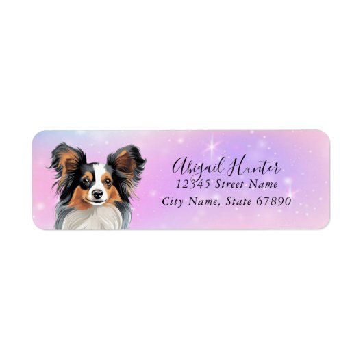 パピヨンドッグ差出人住所ラベル ラベル (正面)