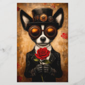 パピヨンドッグ，ゴーグル，レッドローズCQ6クラフト紙 (正面)