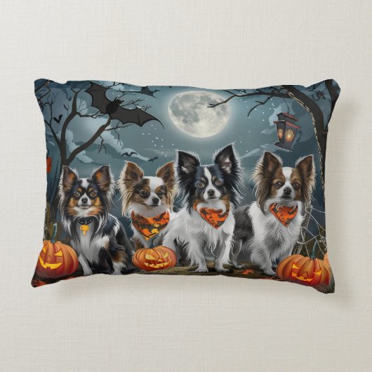 パピヨンハロウィン不気味 アクセントクッション (裏面)