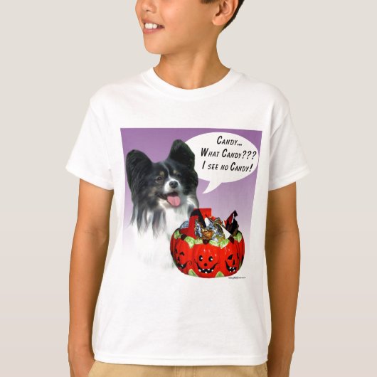 パピヨンハロウィーンキャンディ Tシャツ (正面)