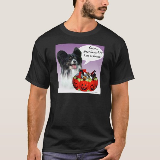 パピヨンハロウィーンキャンディ Tシャツ (正面)
