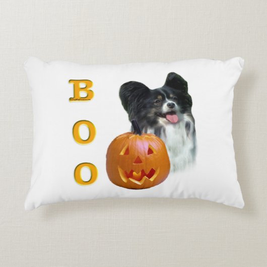 パピヨンハロウィーンBOO アクセントクッション (正面)
