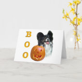 パピヨンハロウィーンBOO カード (黄色い花)