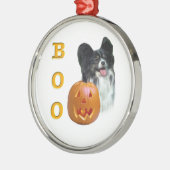 パピヨンハロウィーンBOO メタルオーナメント (左)