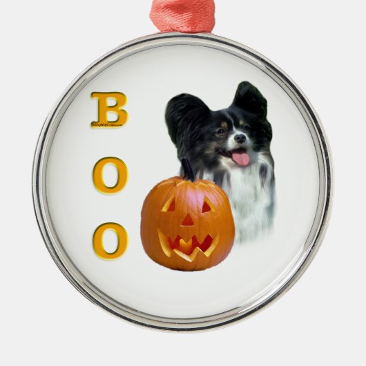 パピヨンハロウィーンBOO メタルオーナメント (正面)