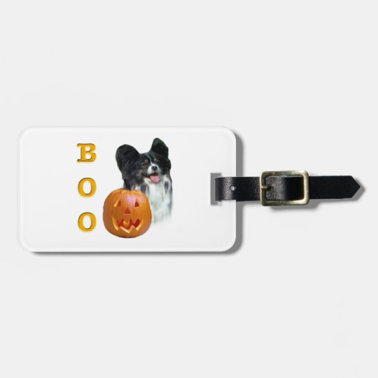 パピヨンハロウィーンBOO ラゲッジタグ (正面横)